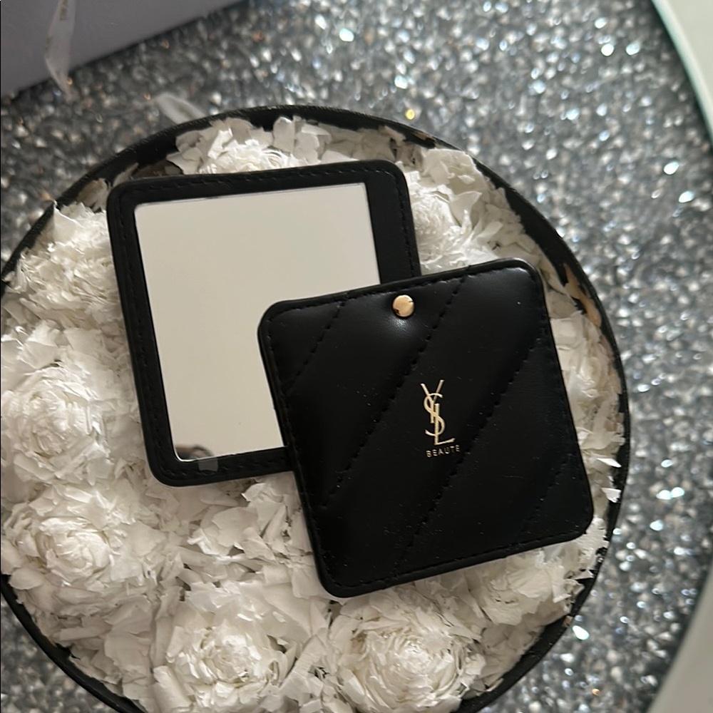 YSL Beauté Black Quilted Compact Mirror